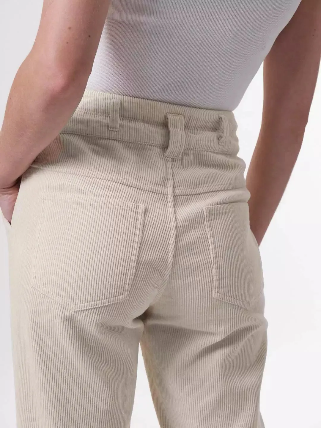 cord pants in cream