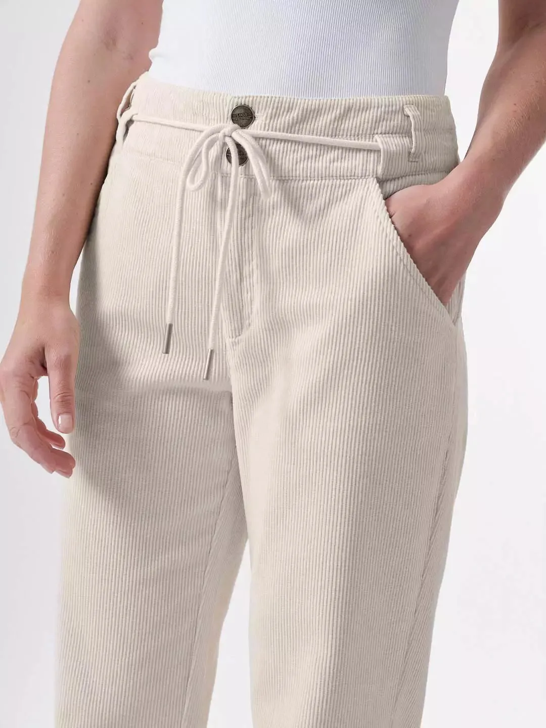 cord pants in cream