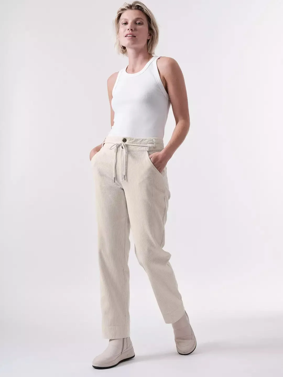 cord pants in cream