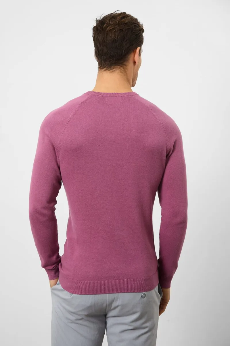 Cotton Crew Neck in Mulberry