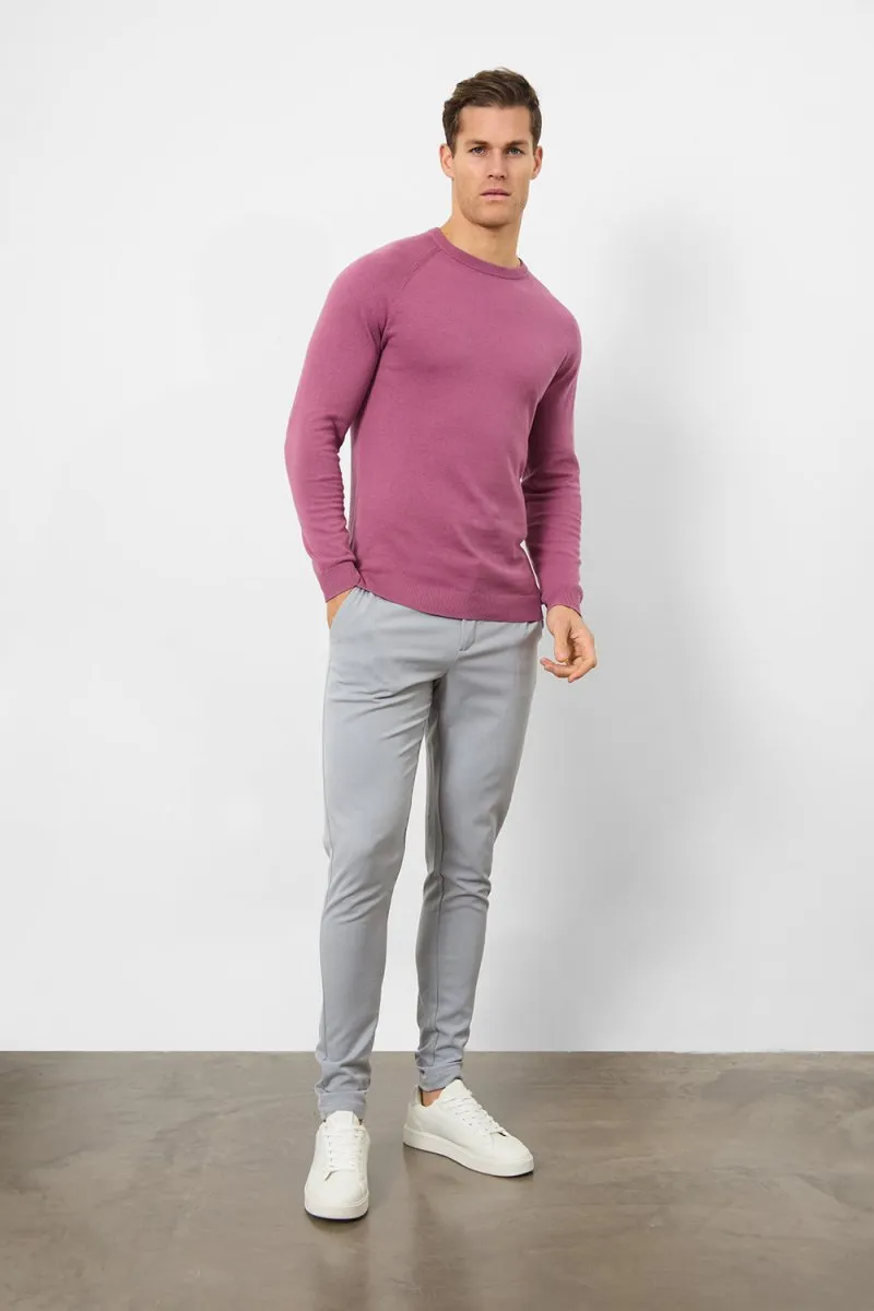 Cotton Crew Neck in Mulberry