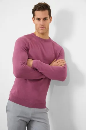 Cotton Crew Neck in Mulberry