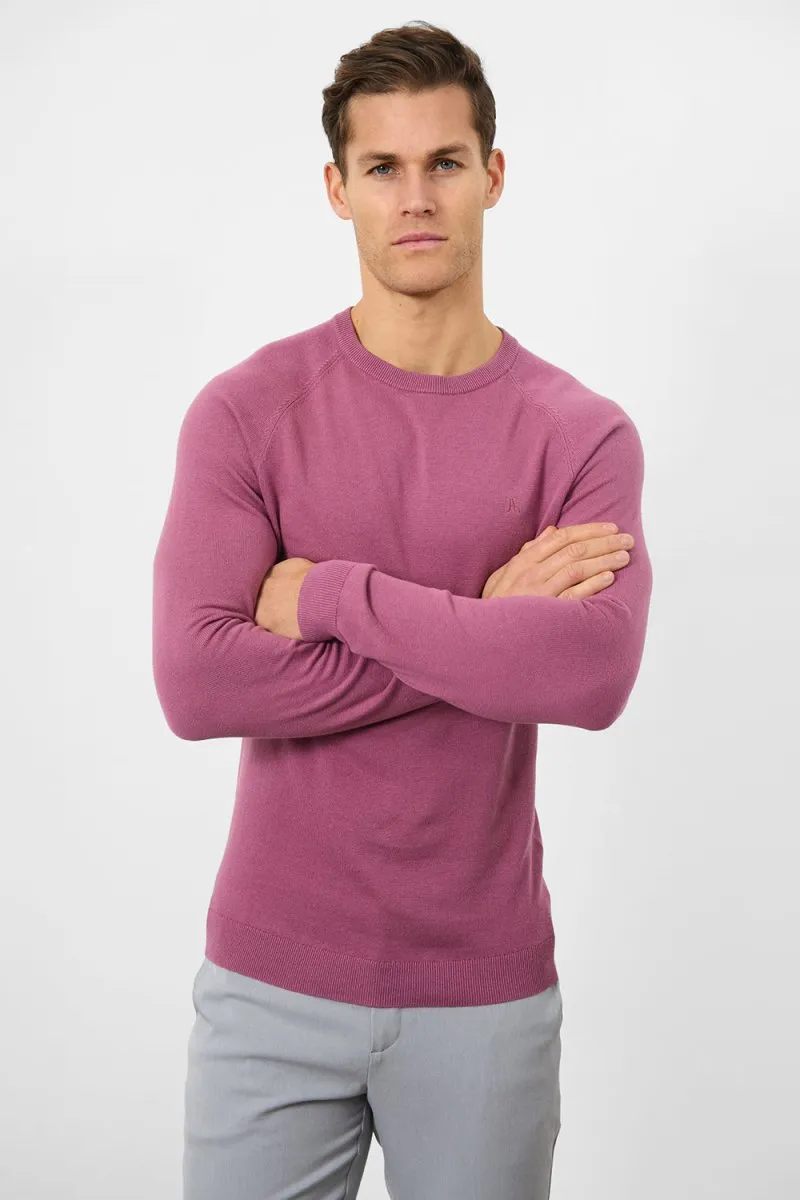 Cotton Crew Neck in Mulberry