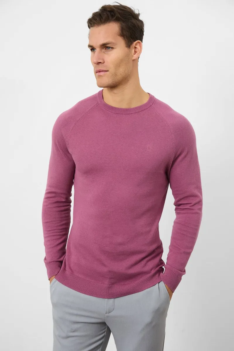 Cotton Crew Neck in Mulberry
