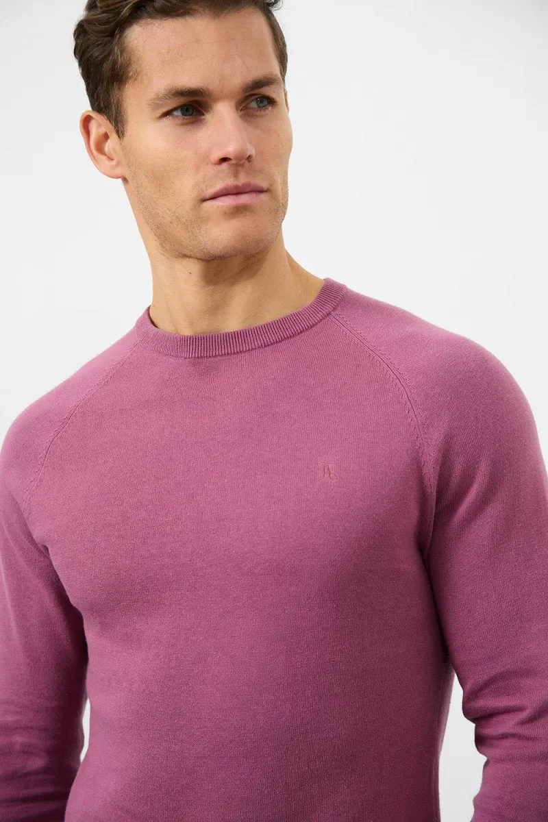 Cotton Crew Neck in Mulberry