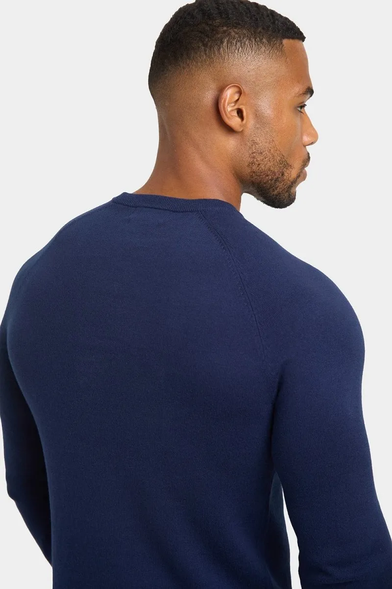 Cotton Crew Neck in Navy