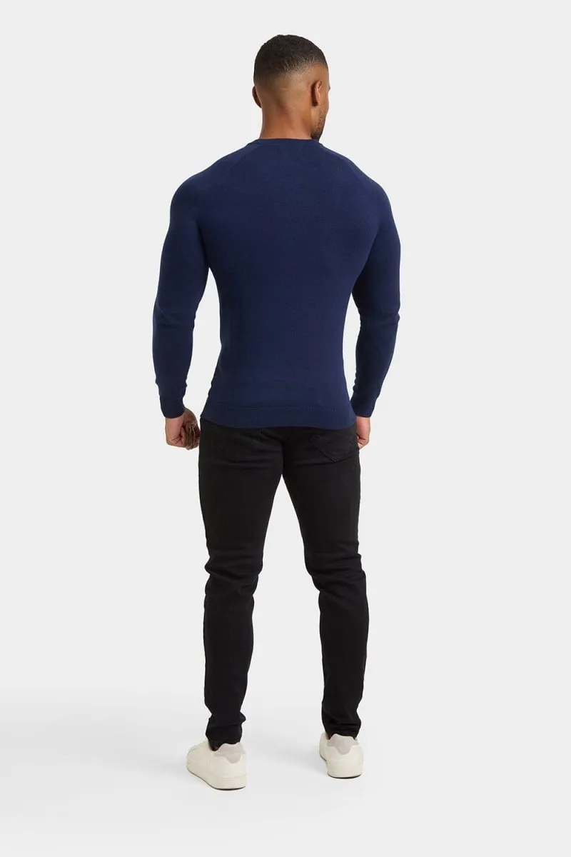 Cotton Crew Neck in Navy