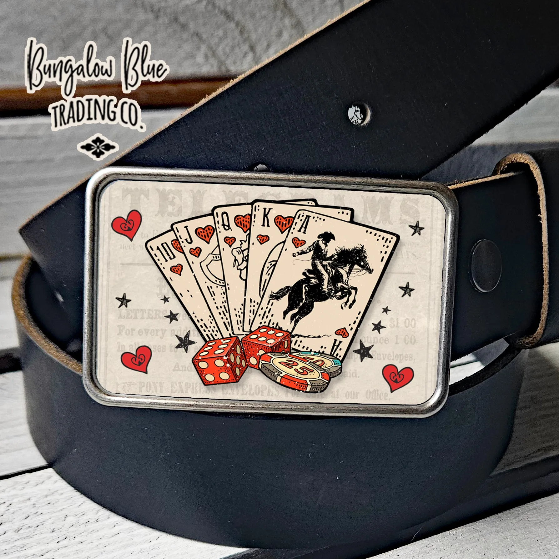 Cowboy Luck Western Style Belt Buckle