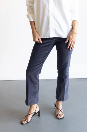 Crop Flare Corduroy - Navy