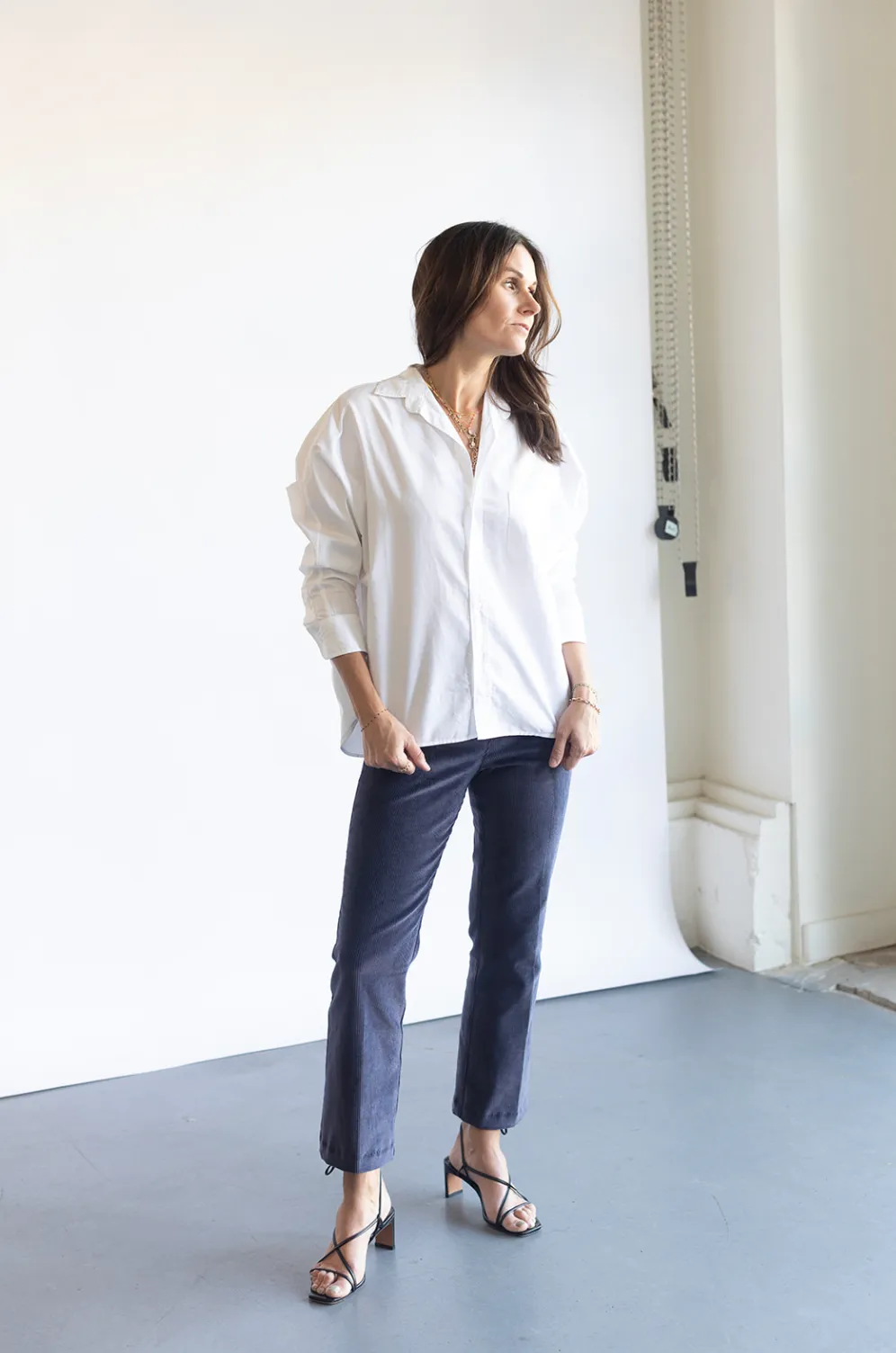 Crop Flare Corduroy - Navy