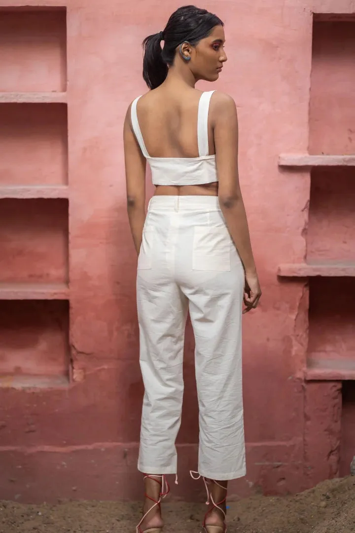 Cropped Classic White Pants