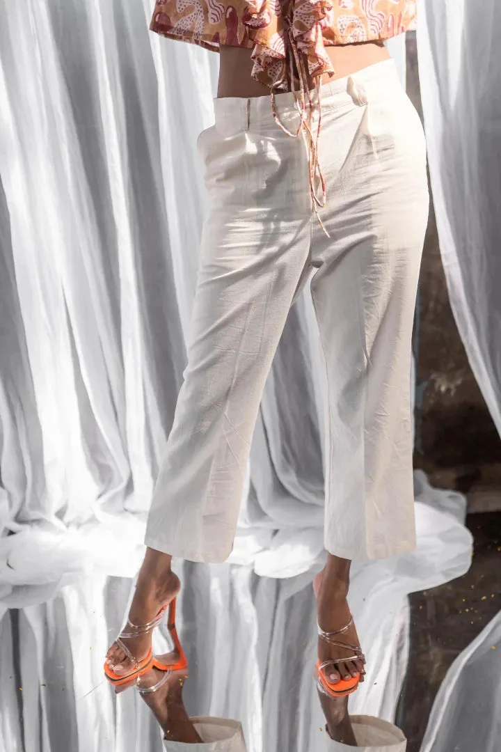 Cropped Classic White Pants