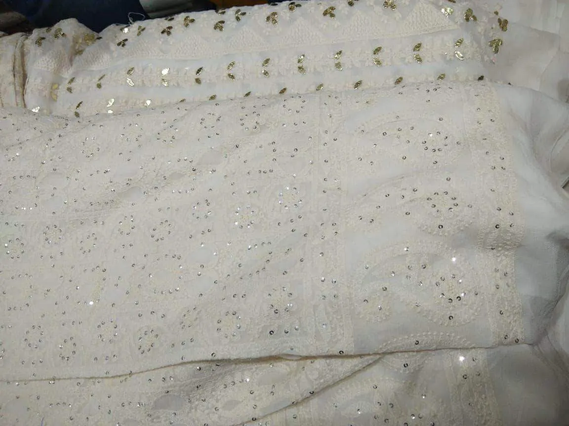 Custom Designer Georgette Chikankari Lehenga with Georgette Choli