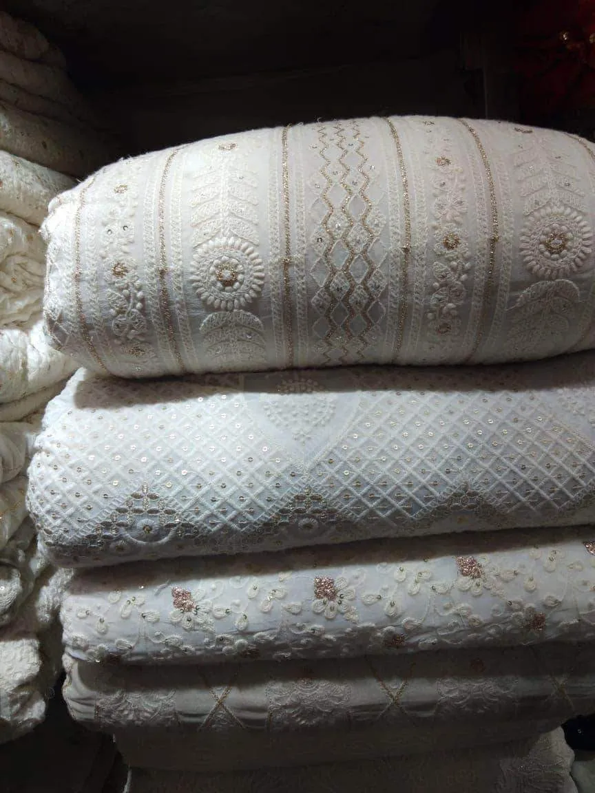 Custom Designer Georgette Chikankari Lehenga with Georgette Choli