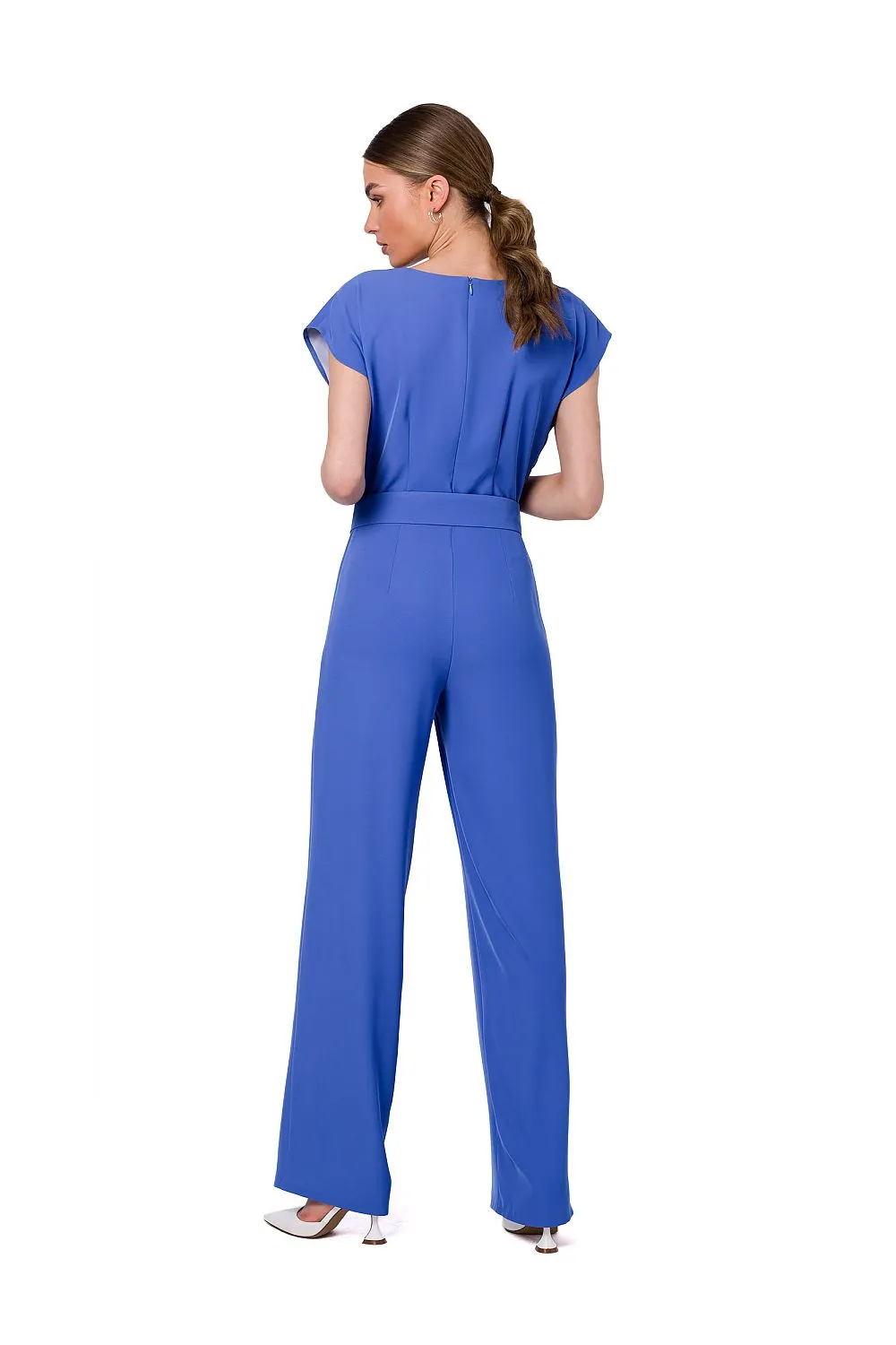 Cutout Crease Neck Jumpsuit