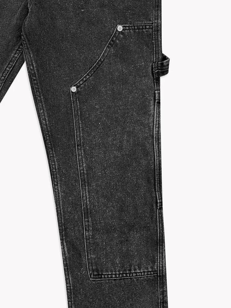 Denim Carpenter Pants-Black