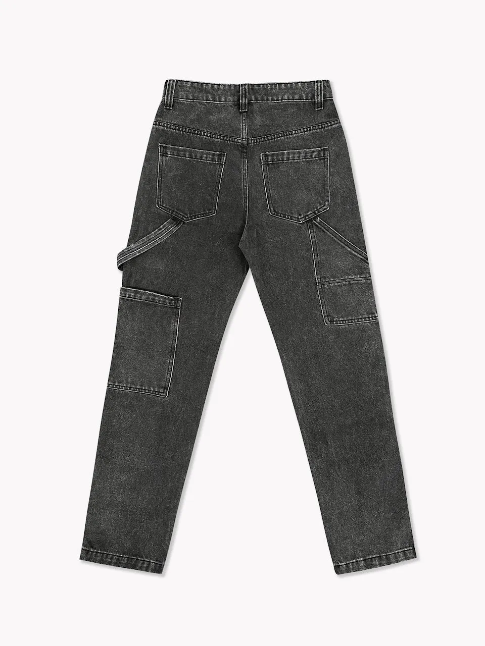 Denim Carpenter Pants-Black
