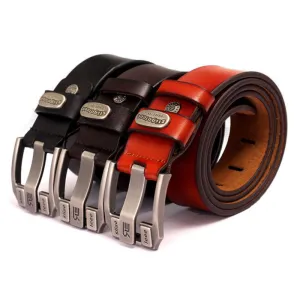 Designer Brand Belt for Men High Quality Genuine Leather Gold Pin Buckle Belt Men Vintage Casual Women Jeans Belt