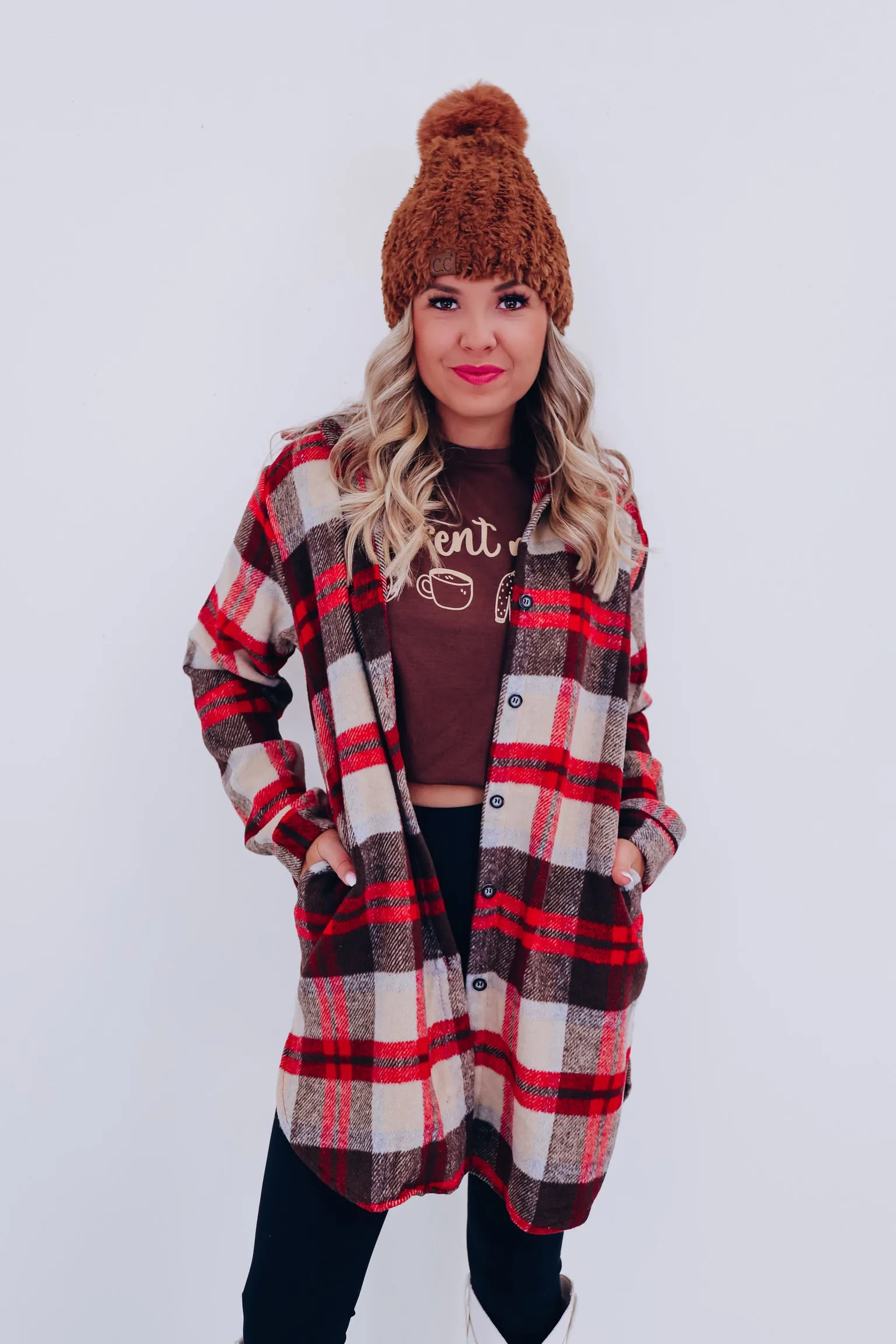 Duluth Plaid Duster Shacket - Red