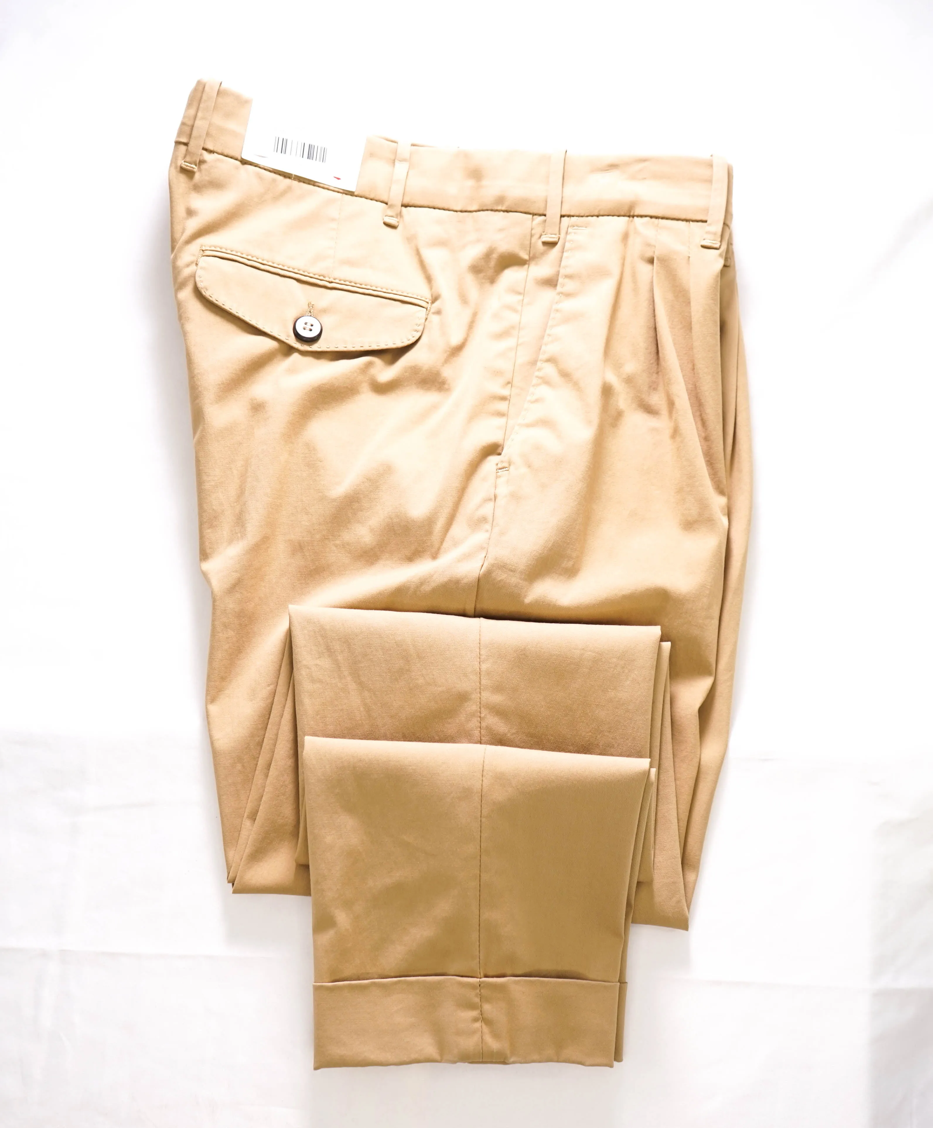 ELEVENTY - CAMEL Cotton/SILK/Elastane Chino Casual/Slim Pants- 33W