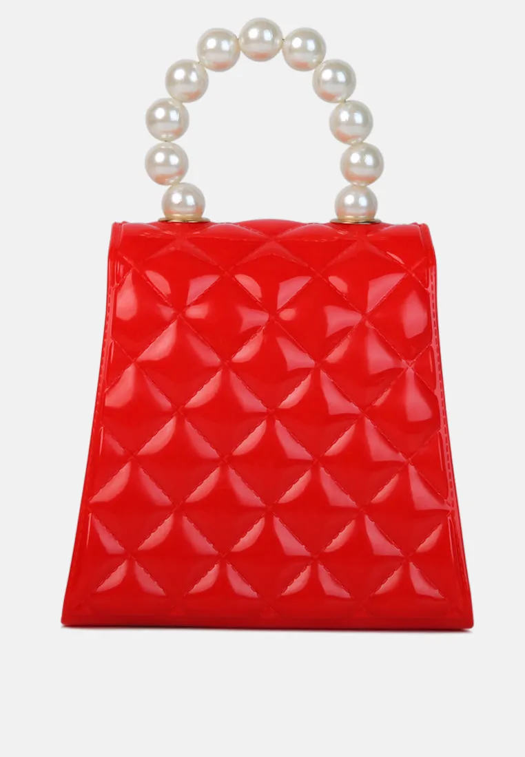 Embellished Quilted Pattern Mini Bag