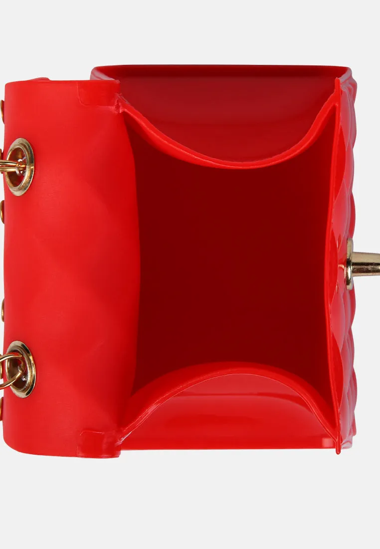 Embellished Quilted Pattern Mini Bag