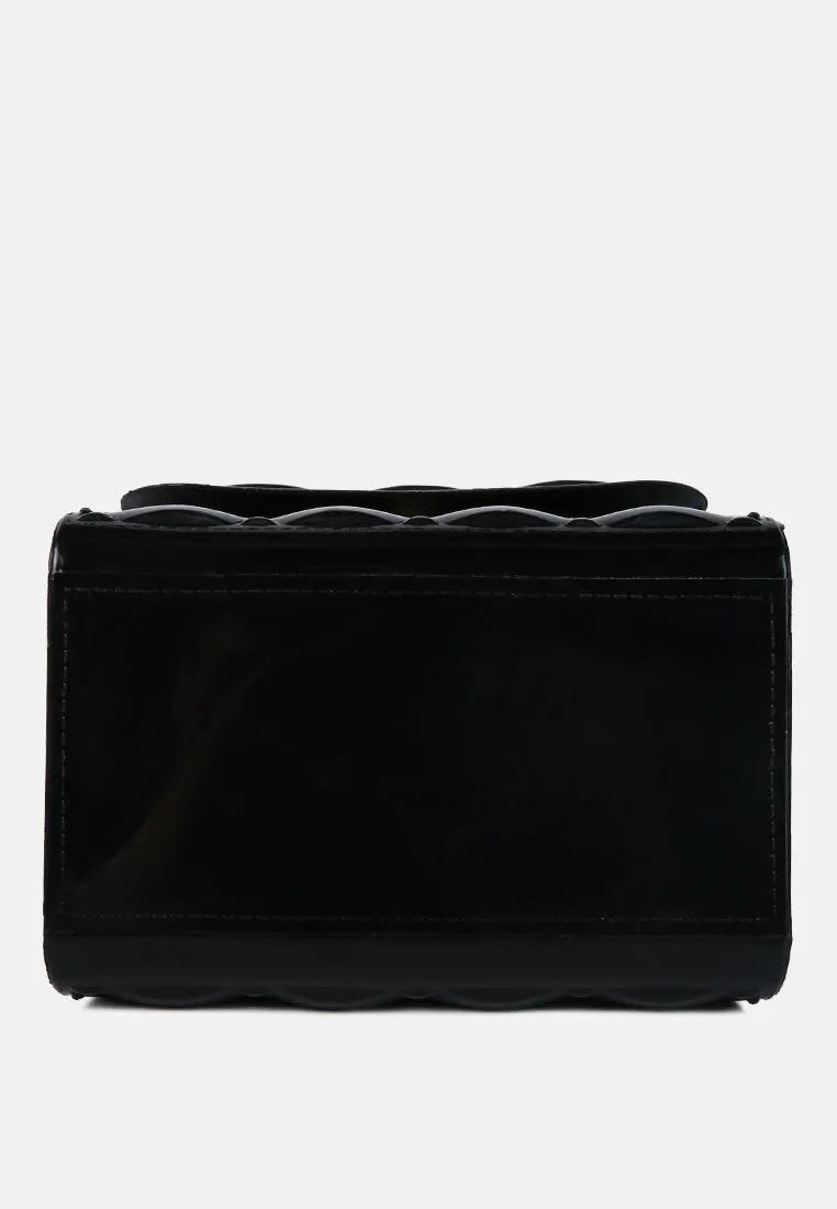Embellished Quilted Pattern Mini Bag