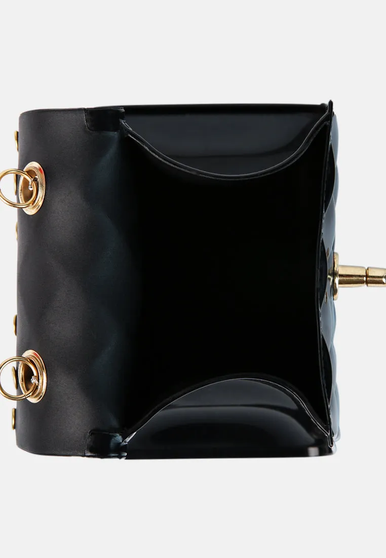 Embellished Quilted Pattern Mini Bag