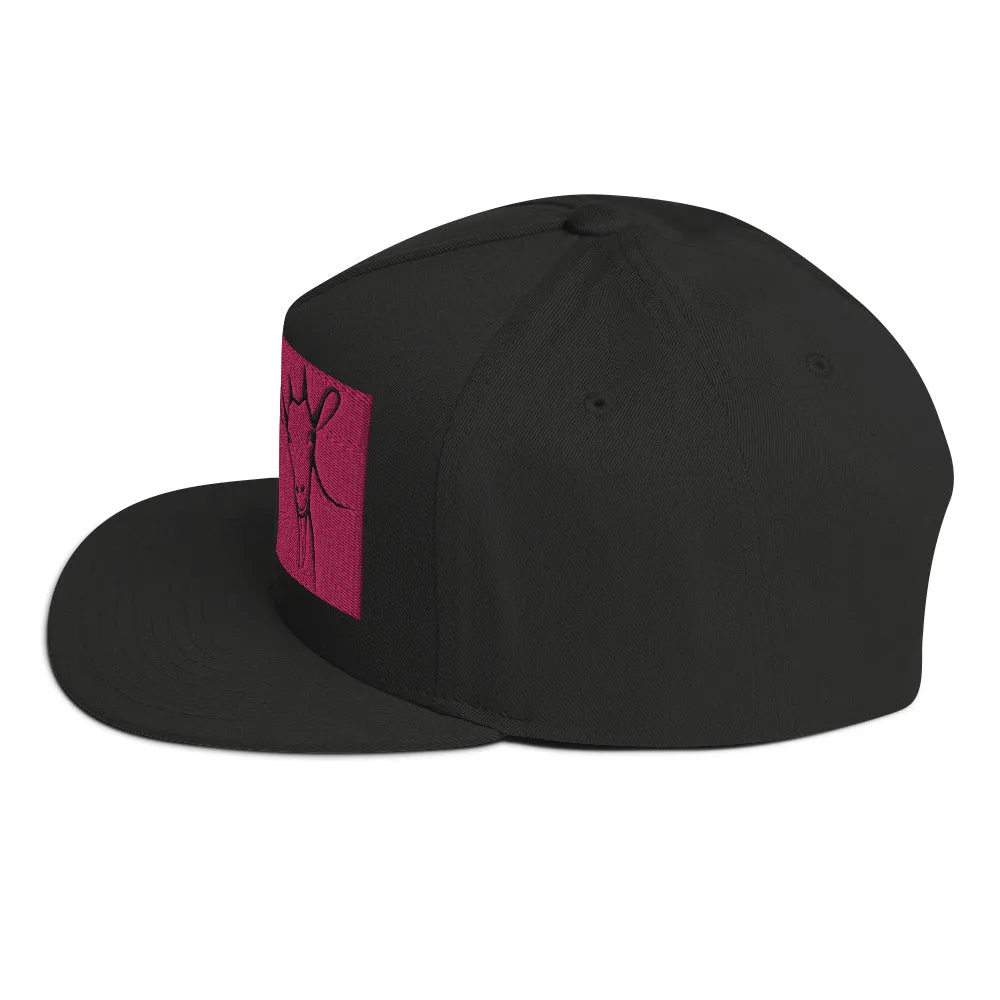 Embroidered Goat Flat Bill Hat – Bold, Unique & Stylish