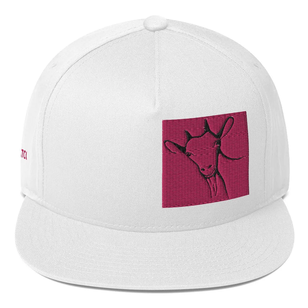 Embroidered Goat Flat Bill Hat – Bold, Unique & Stylish