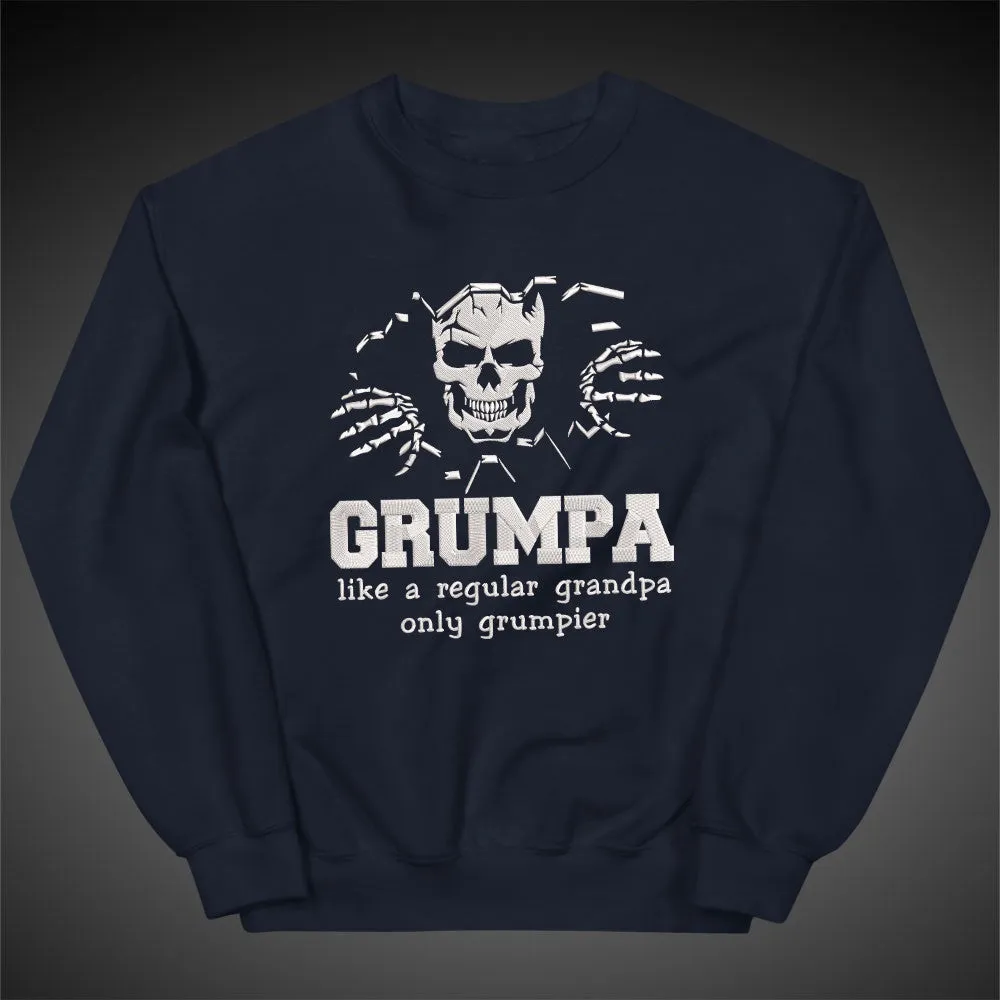 Embroidered Sweatshirt, Hoodie - Grumpa Like A Regular Grandpa Only Grumpier