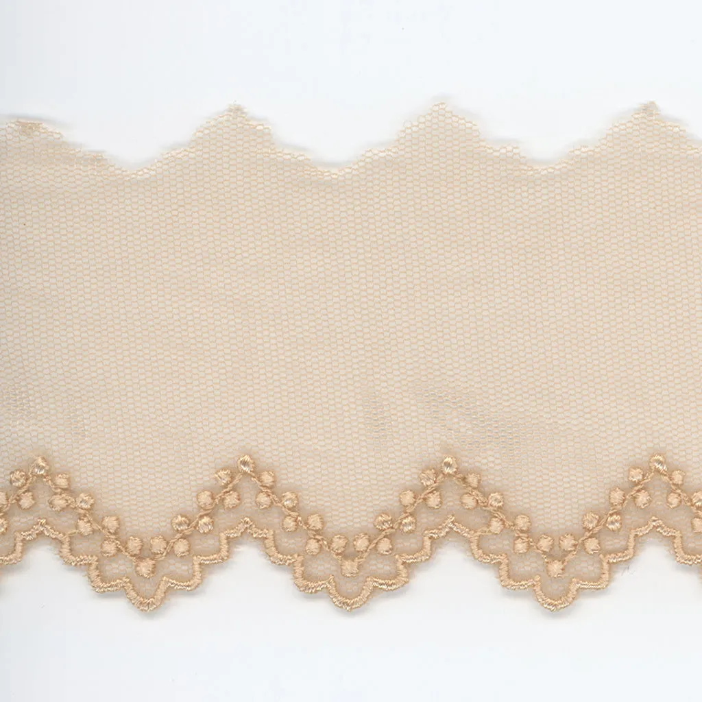 Embroidered Tulle Lace #10 Coconut