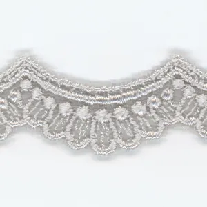 Embroidered Tulle Lace #100 Pale Silver