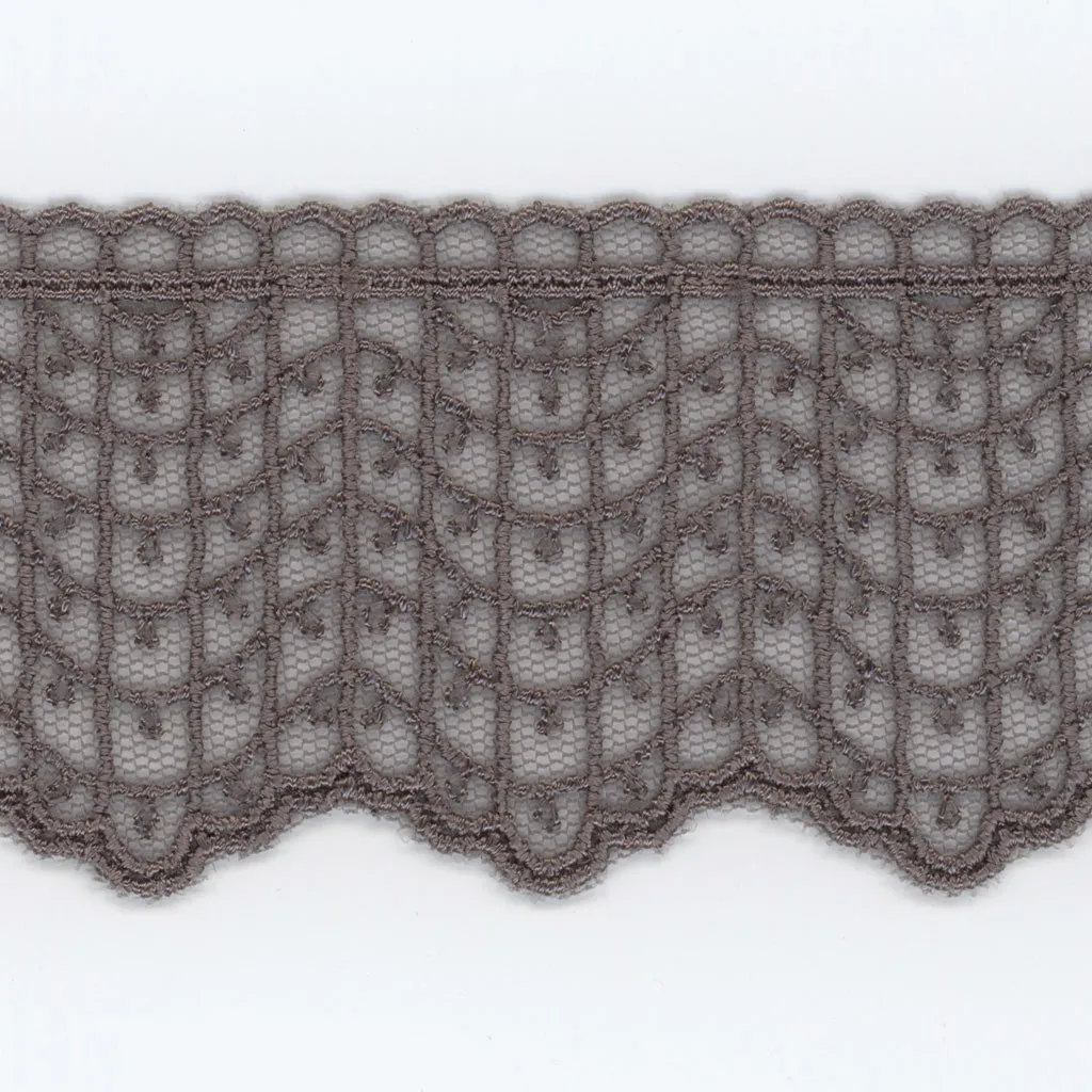 Embroidered Tulle Lace #159 Medium Gray