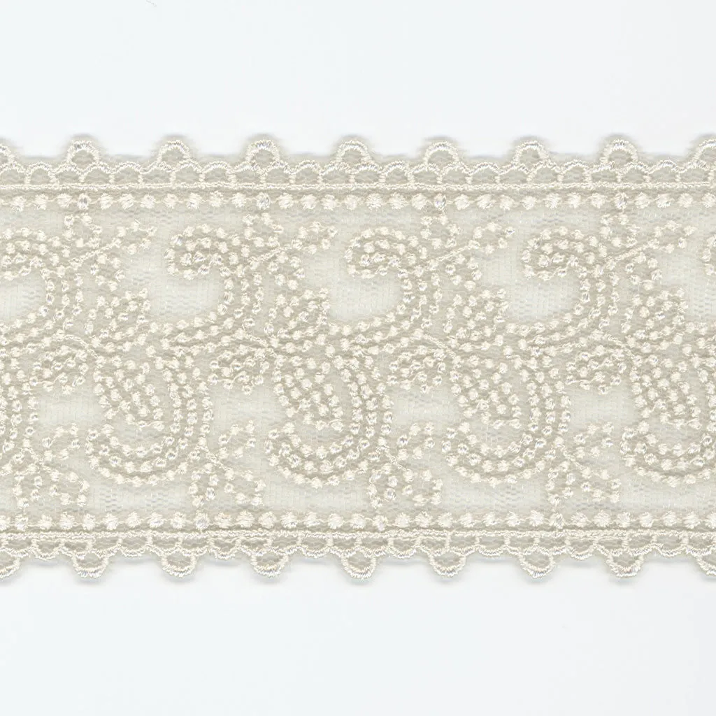 Embroidered Tulle Lace #48 Silver