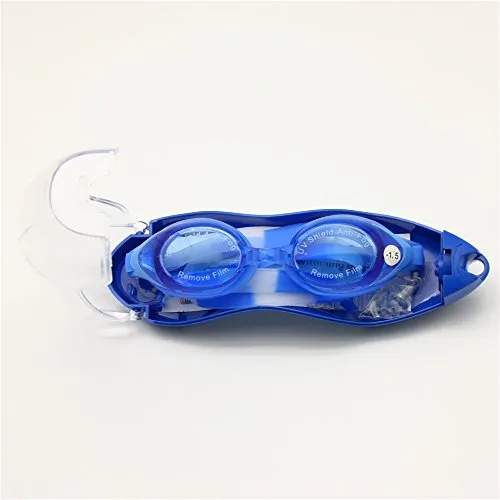 EnzoDate Optical Swim Goggles Rx Hyperopia  1.0 to  8.0 Farsighted Myopia -1.0 to -8.0 Adults Children Anti-UV Different Strengths Each Eye