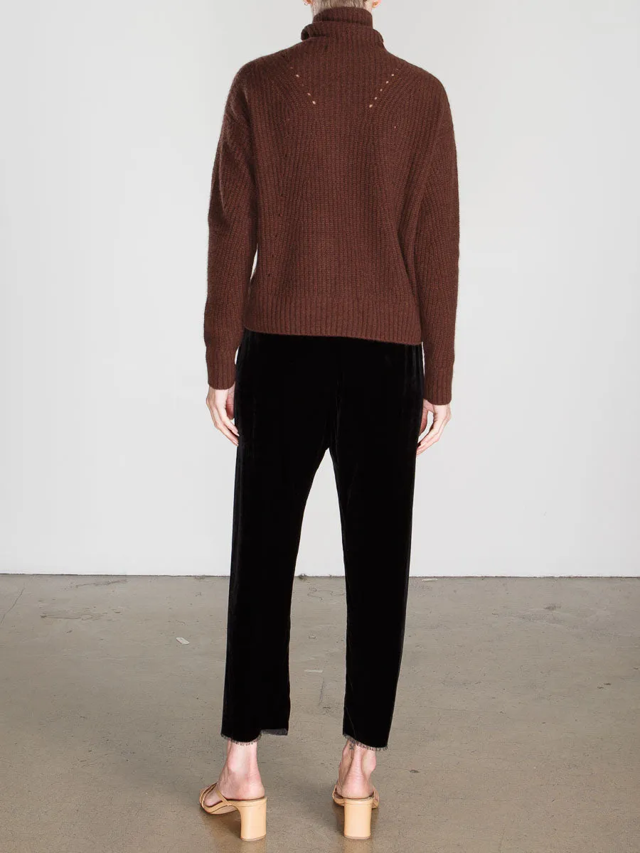Erika Drop Pant in Velvet - Black