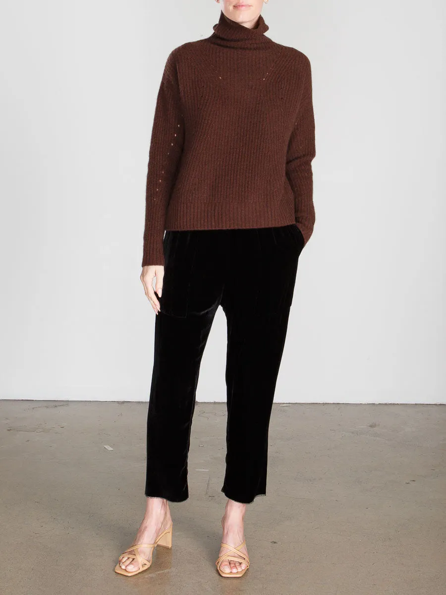 Erika Drop Pant in Velvet - Black