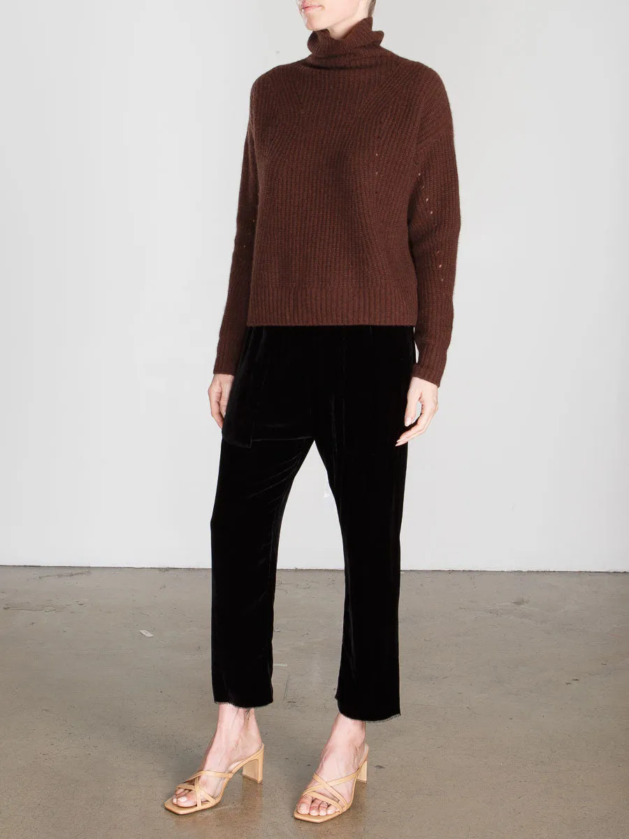 Erika Drop Pant in Velvet - Black