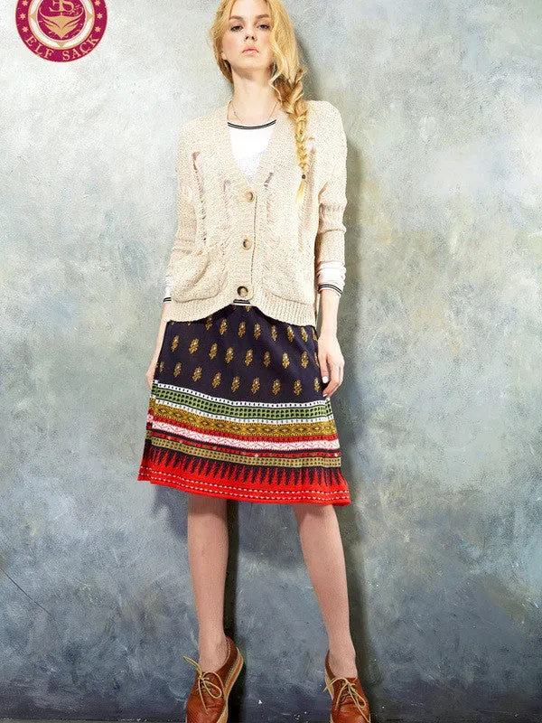 exotic knitted wool skirt