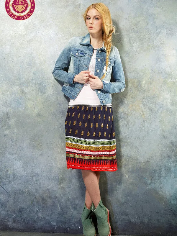 exotic knitted wool skirt