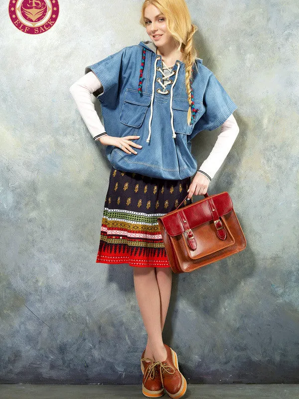 exotic knitted wool skirt