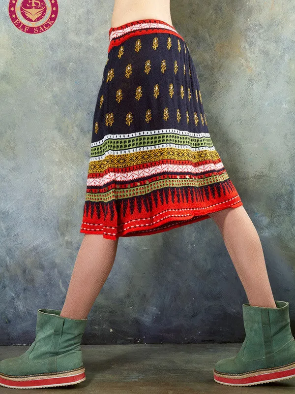 exotic knitted wool skirt