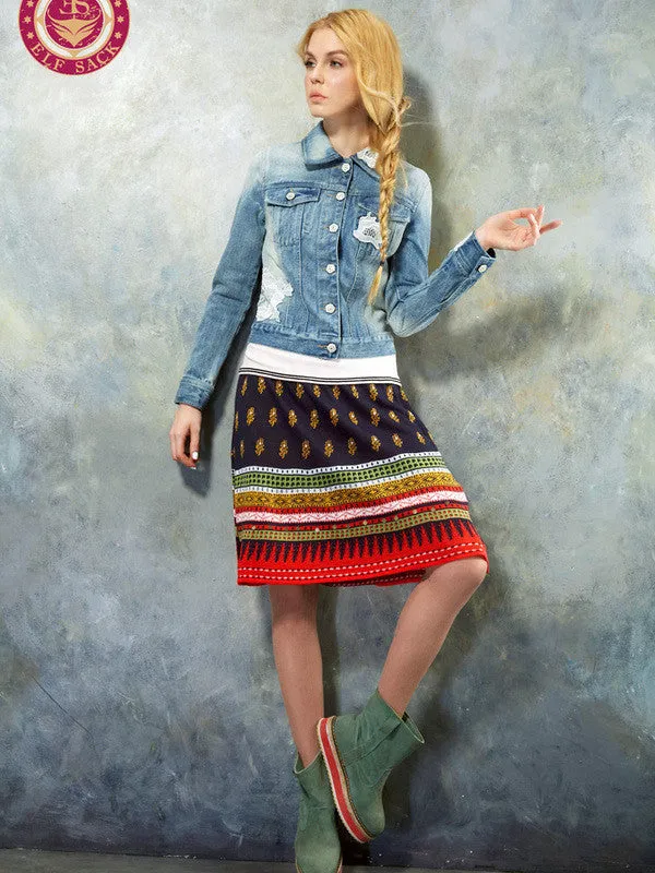 exotic knitted wool skirt