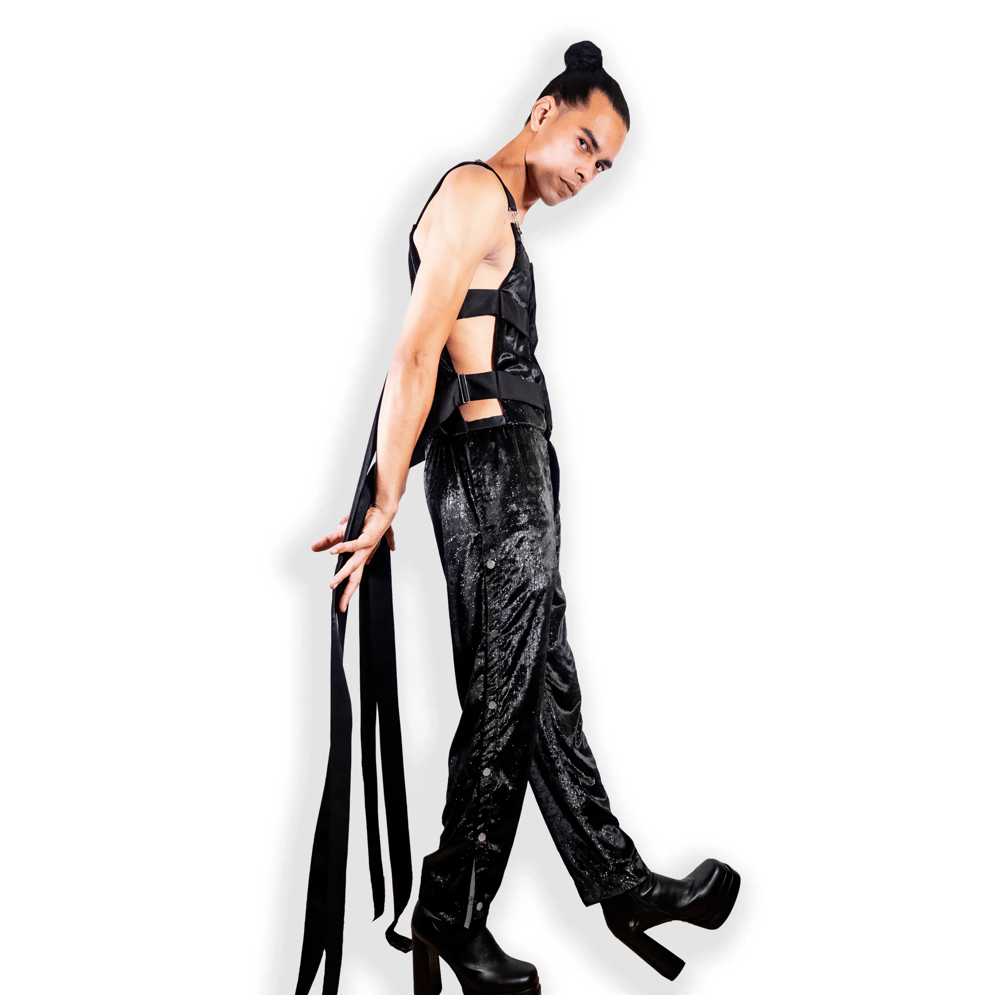 Fancy Overall W/ Floor-Length Straps