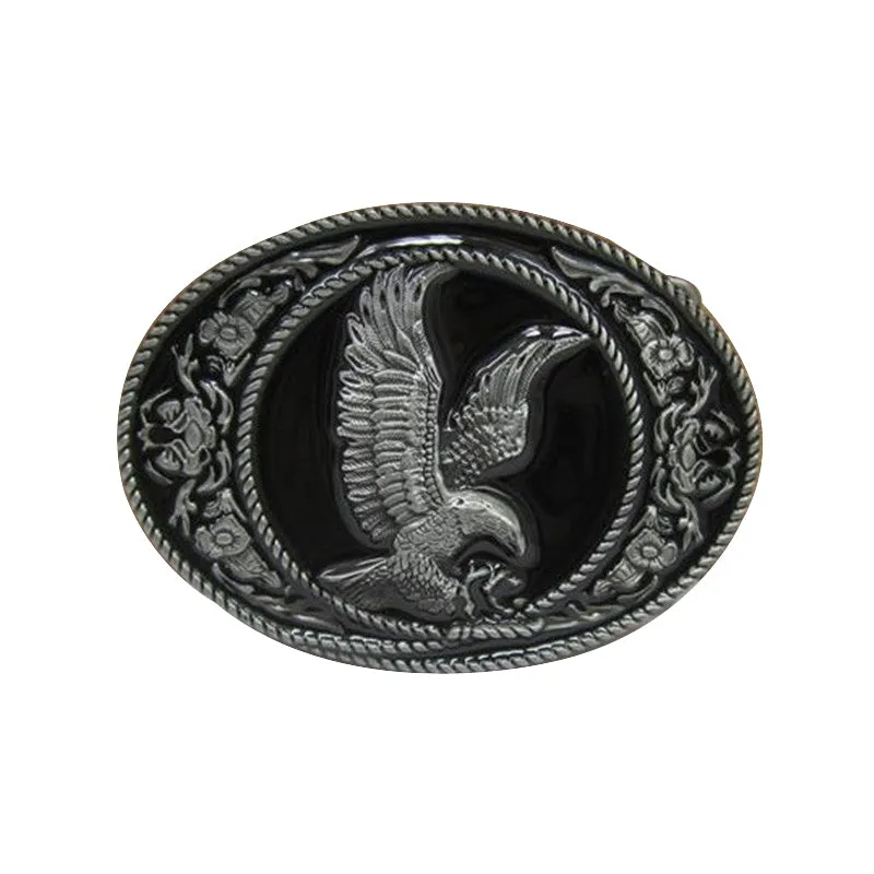 Fashion Brand Designer Cowboy Belt Buckle Diy 3D Silver Hawk Western Metal Buckle Men Boy New Luxury Badge Belt Buckles