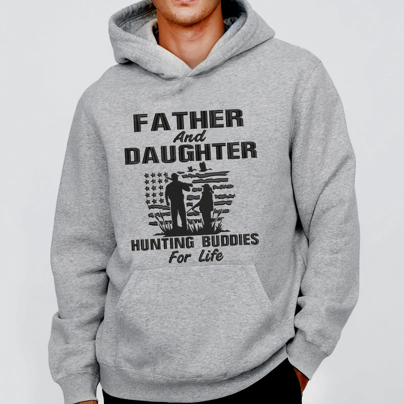 Father And Daughter Hunting Buddies For Life Embroidered Sweatshirt - Embroidered Hoodie Tad