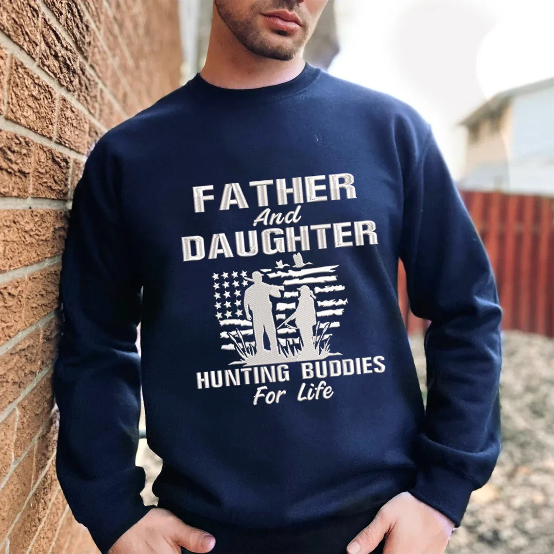 Father And Daughter Hunting Buddies For Life Embroidered Sweatshirt - Embroidered Hoodie Tad
