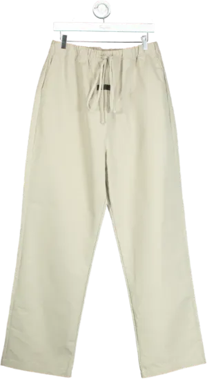 Fear of God Essentials Beige Relaxed Cotton Blend Trousers UK L