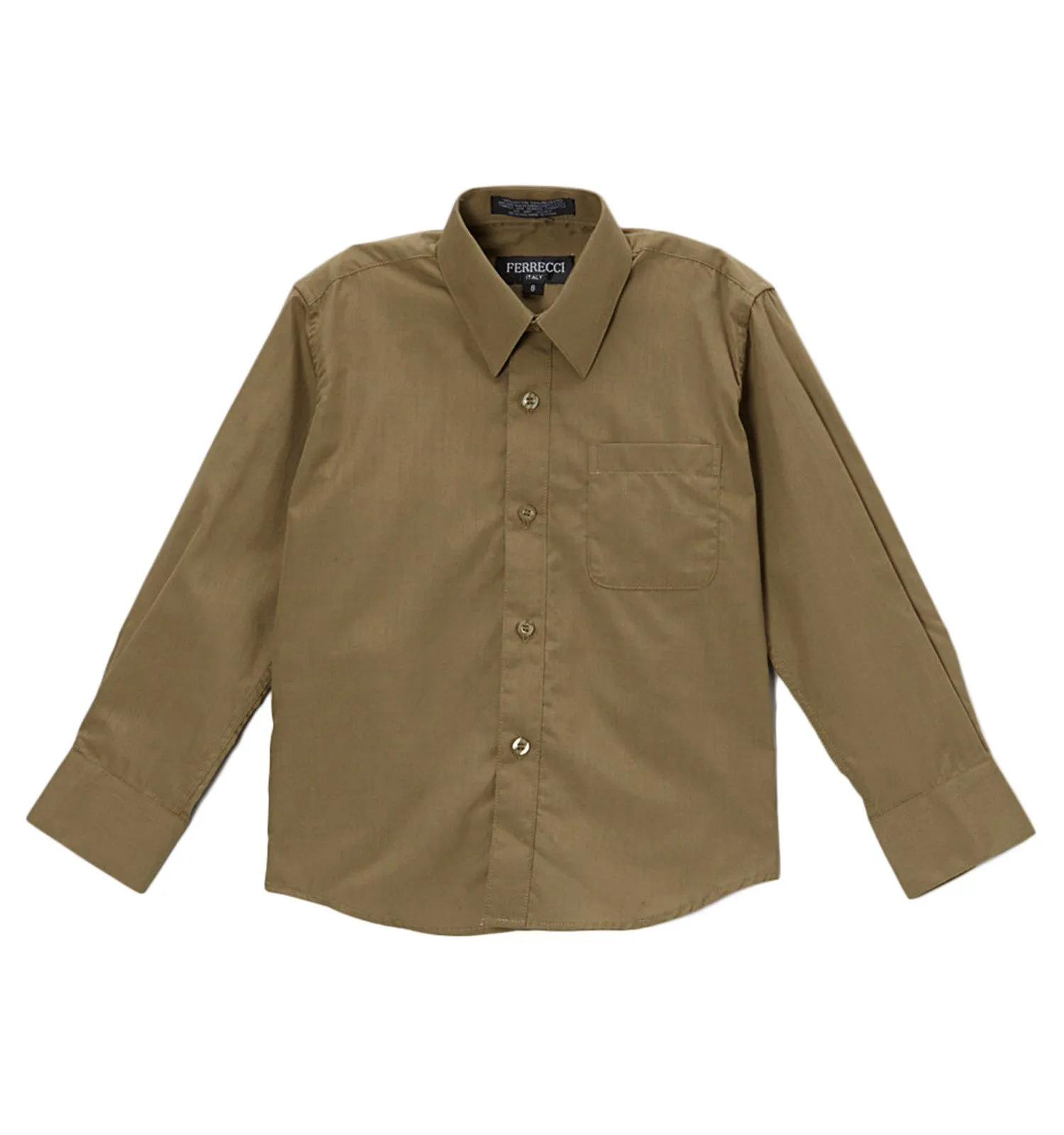 Ferrecci Boys Cotton Blend Olive Dress Shirt